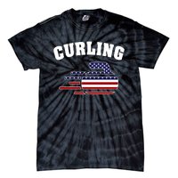 America Curling Rock American Curlers Usa Flag Winter Sports Gift Tie-Dye T-Shirt