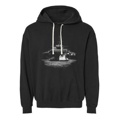 Aircraft Carrier Realistic Garment-Dyed Fleece Hoodie