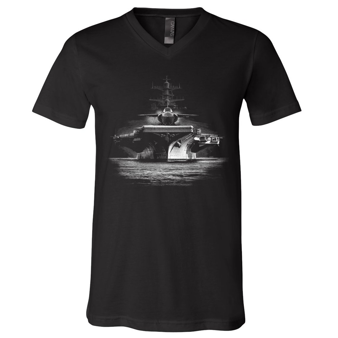 Aircraft Carrier Realistic V-Neck T-Shirt