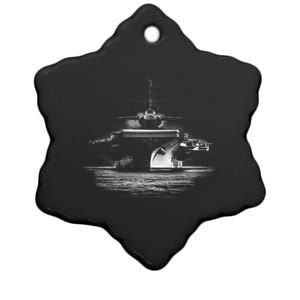 Aircraft Carrier Realistic Ceramic Star Ornament