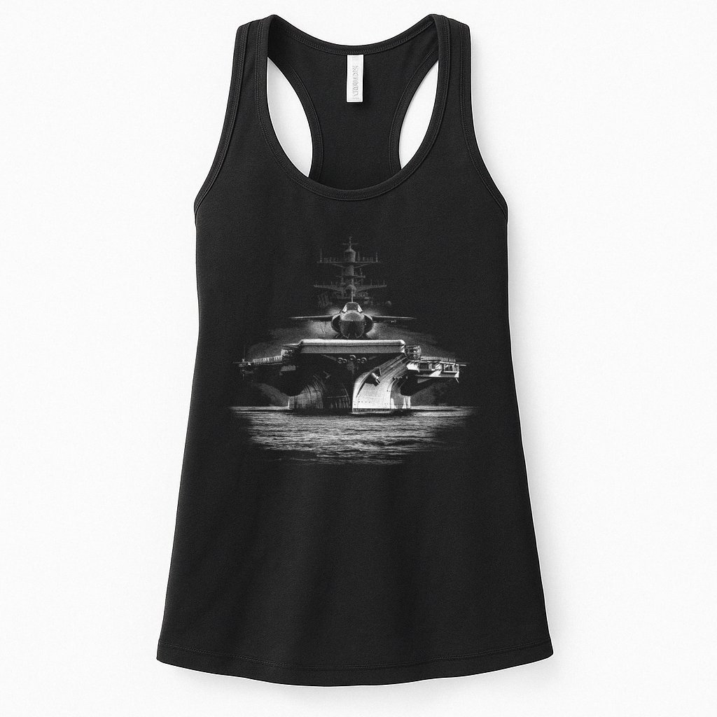 Aircraft Carrier Realistic Womens Tank Top