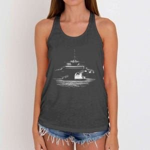 Aircraft Carrier Realistic Women's Knotted Racerback Tank