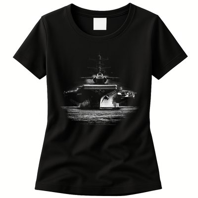 Aircraft Carrier Realistic Womens T-Shirt