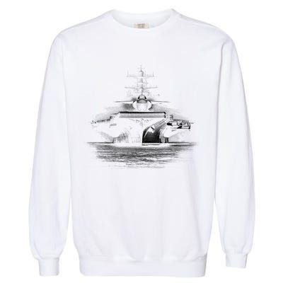 Aircraft Carrier Realistic Garment-Dyed Sweatshirt