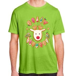 Asl Christmas Reindeer American Sign Language Gingerbread Cute Gift Adult ChromaSoft Performance T-Shirt