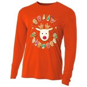 Asl Christmas Reindeer American Sign Language Gingerbread Cute Gift Cooling Performance Long Sleeve Crew