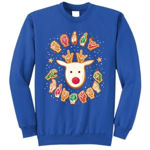 Asl Christmas Reindeer American Sign Language Gingerbread Cute Gift Sweatshirt