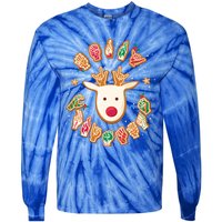 Asl Christmas Reindeer American Sign Language Gingerbread Cute Gift Tie-Dye Long Sleeve Shirt