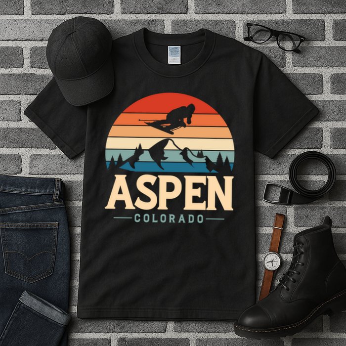 Aspen Colorado retro design is for travelers Tall T-Shirt