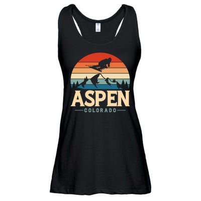 Aspen Colorado retro design is for travelers Ladies Essential Flowy Tank