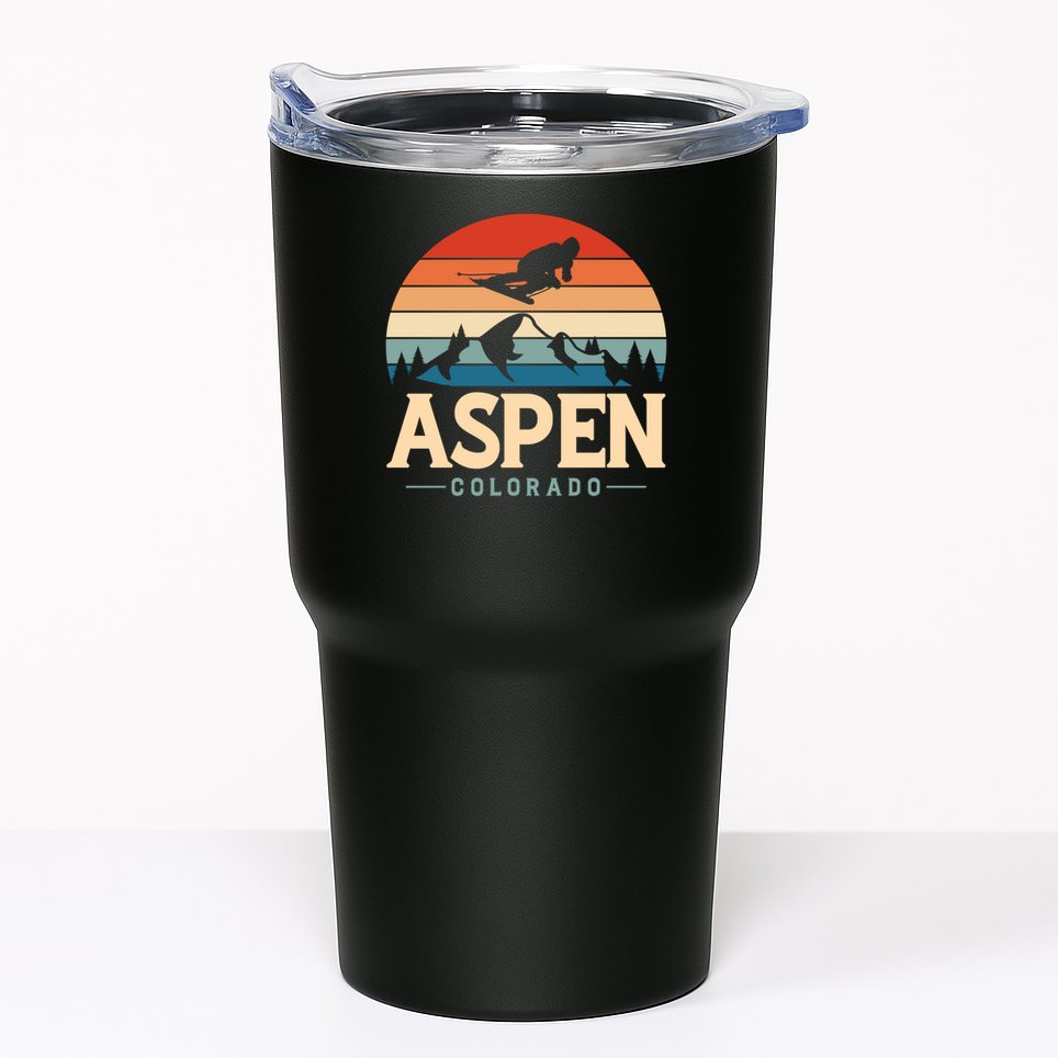 Aspen Colorado retro design is for travelers Tumbler