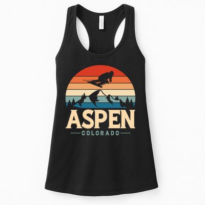 Aspen Colorado retro design is for travelers Womens Tank Top