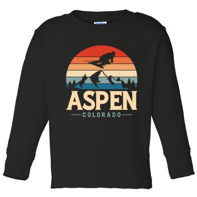 Aspen Colorado retro design is for travelers Toddler Long Sleeve Shirt