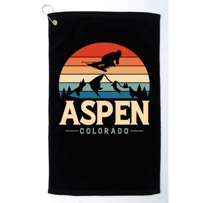 Aspen Colorado retro design is for travelers Golf Towel