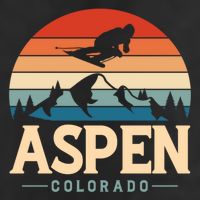 Aspen Colorado retro design is for travelers Golf Towel