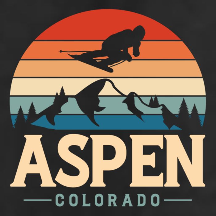 Aspen Colorado retro design is for travelers Golf Towel