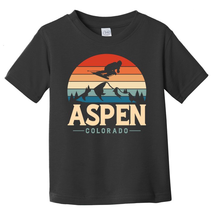 Aspen Colorado retro design is for travelers Toddler T-Shirt