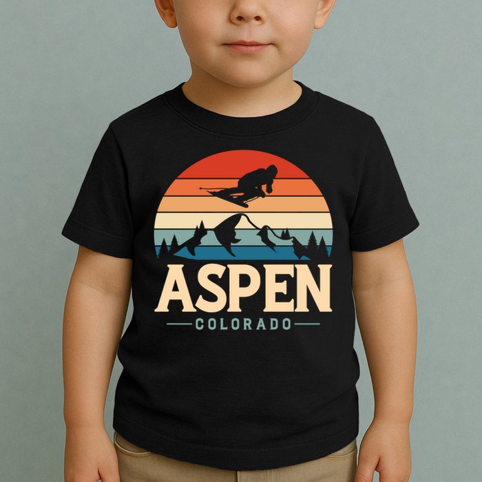 Aspen Colorado retro design is for travelers Toddler T-Shirt