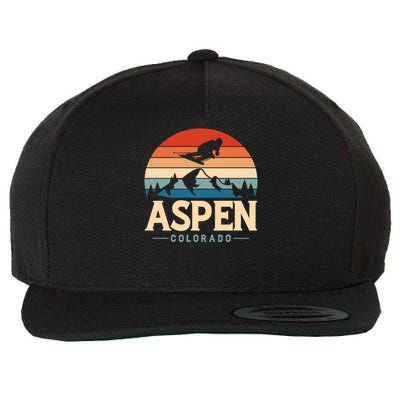Aspen Colorado retro design is for travelers Wool Snapback Cap