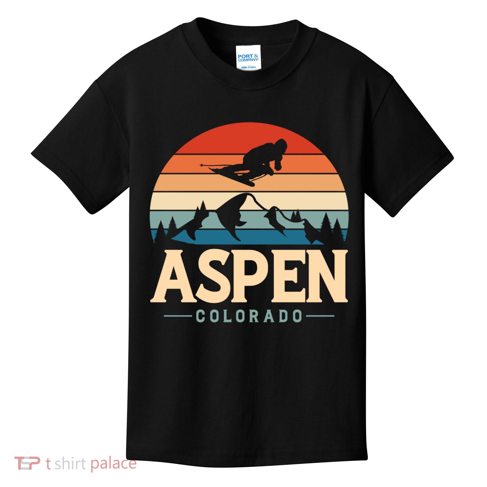 Aspen Colorado retro design is for travelers Kids T-Shirt