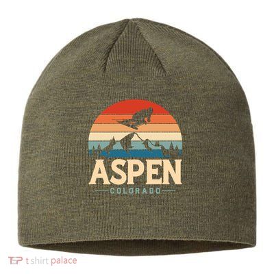 Aspen Colorado retro design is for travelers Sustainable Beanie