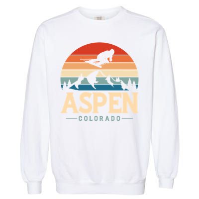 Aspen Colorado retro design is for travelers Garment-Dyed Sweatshirt