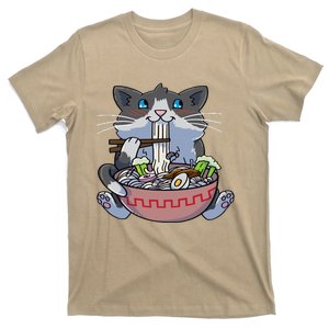 Anime Cat Ramen Kawaii Neko Noodles T-Shirt