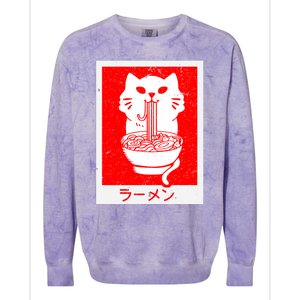 Anime Cat Ramen Kawaii Neko Noodles Colorblast Crewneck Sweatshirt