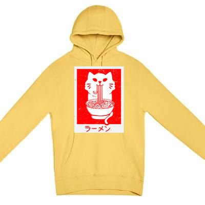 Anime Cat Ramen Kawaii Neko Noodles Premium Pullover Hoodie