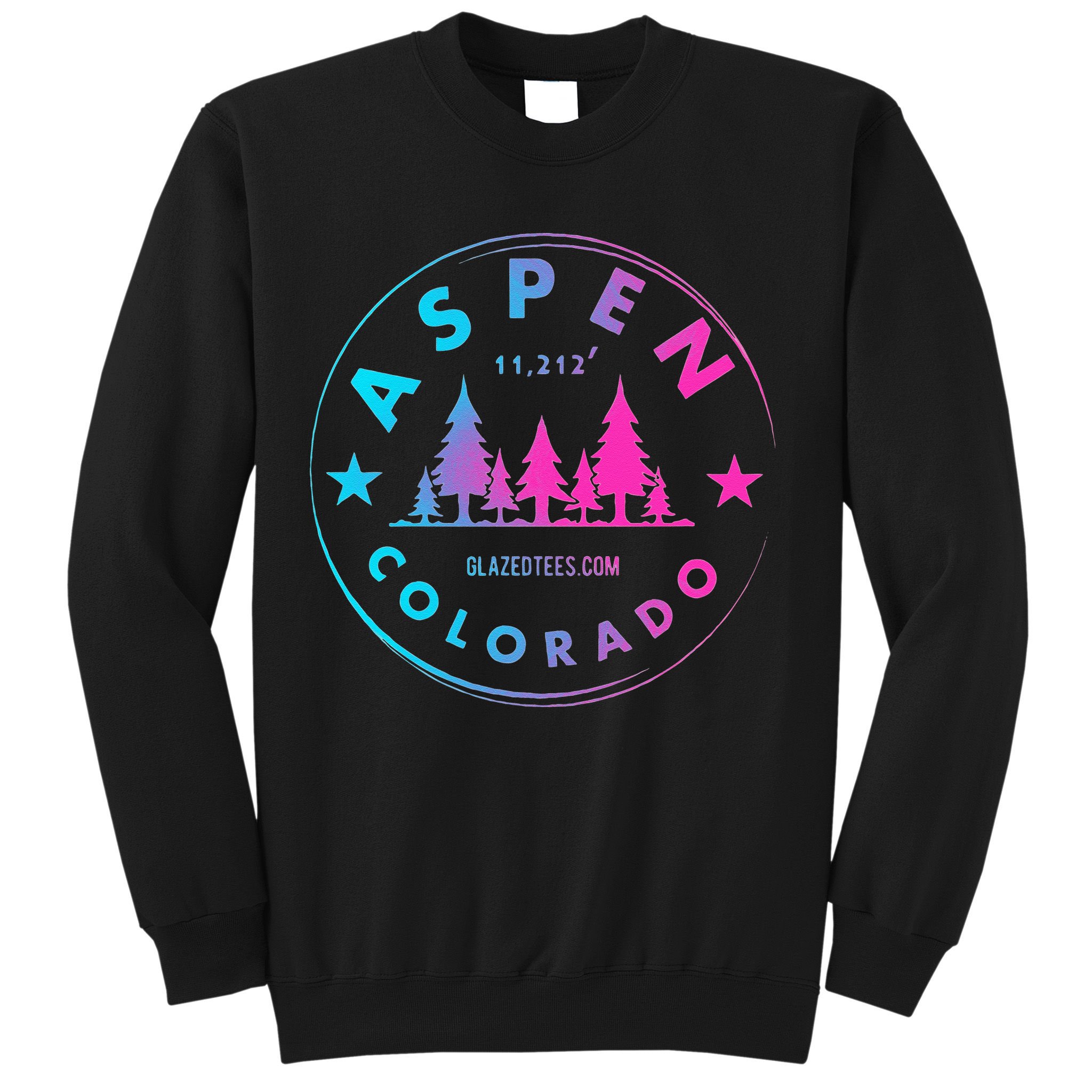 Aspen Colorado Retro Big Mountain Forest Sweatshirt