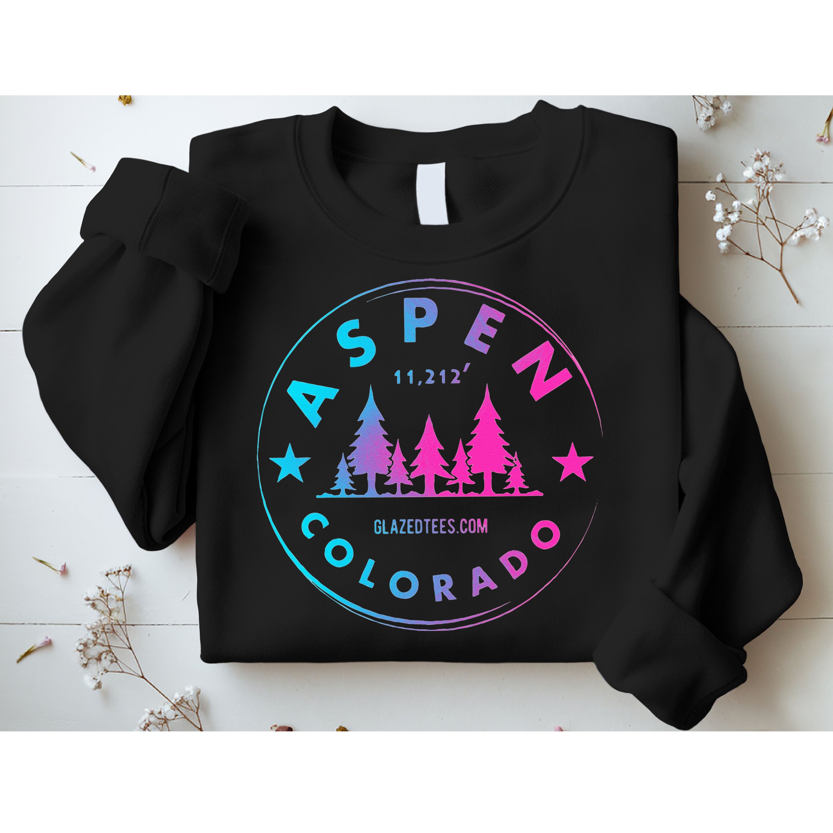 Aspen Colorado Retro Big Mountain Forest Sweatshirt