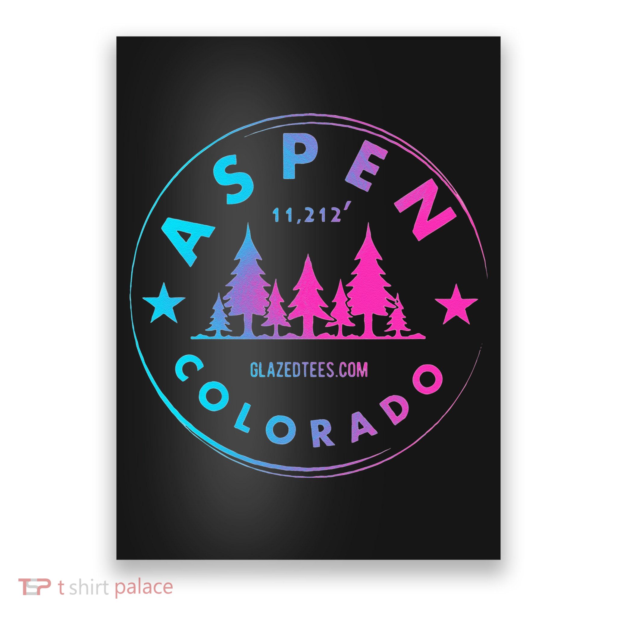 Aspen Colorado Retro Big Mountain Forest Poster