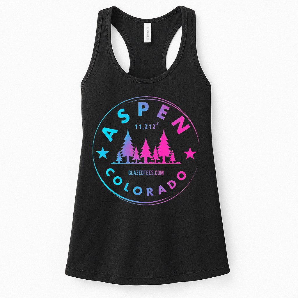 Aspen Colorado Retro Big Mountain Forest Womens Tank Top