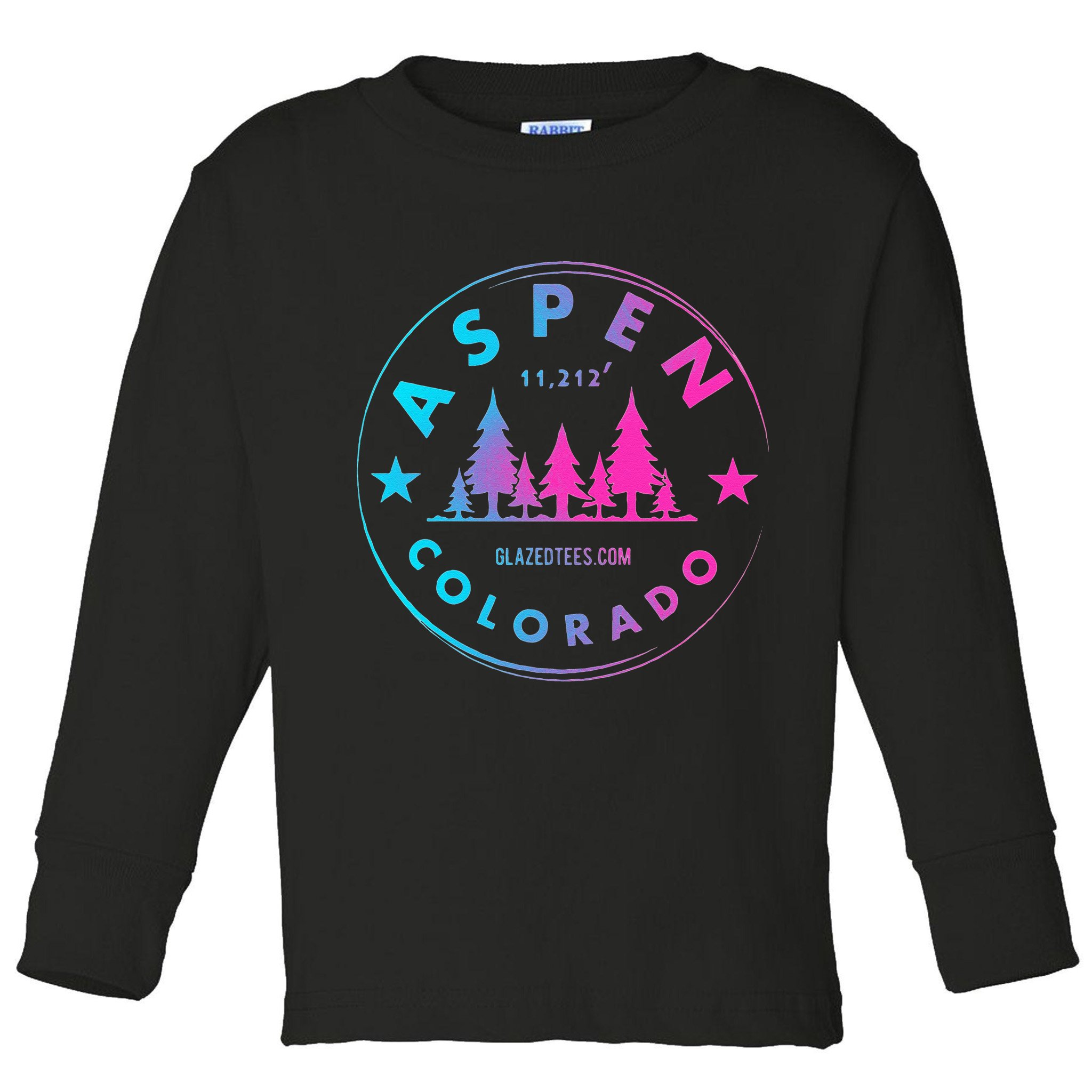 Aspen Colorado Retro Big Mountain Forest Toddler Long Sleeve Shirt
