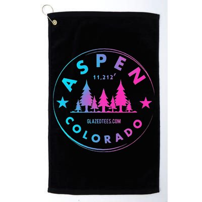 Aspen Colorado Retro Big Mountain Forest Golf Towel