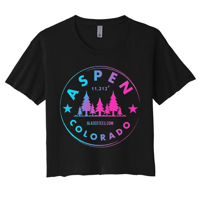 Aspen Colorado Retro Big Mountain Forest Crop Top