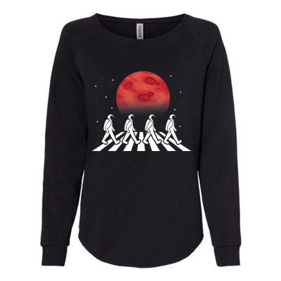 Astronaut Crossing Road Mars Planet Cosmonaut Spaceman Womens California Wash Sweatshirt