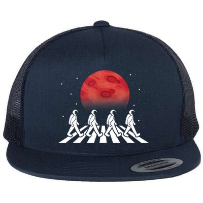 Astronaut Crossing Road Mars Planet Cosmonaut Spaceman Flat Bill Trucker Hat