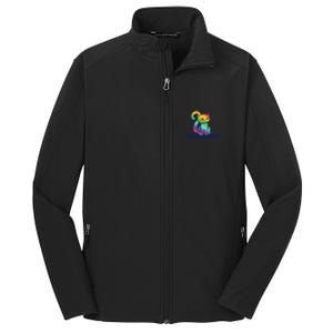 Ally Cat Retro Rainbow Lgbtq Cool Gift Core Soft Shell Jacket