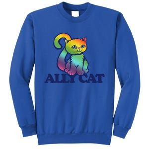 Ally Cat Retro Rainbow Lgbtq Cool Gift Sweatshirt