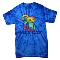 Ally Cat Retro Rainbow Lgbtq Cool Gift Tie-Dye T-Shirt