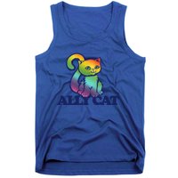 Ally Cat Retro Rainbow Lgbtq Cool Gift Tank Top