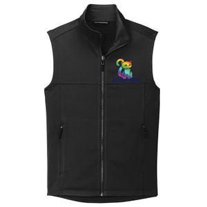 Ally Cat Retro Rainbow Lgbtq Cool Gift Collective Smooth Fleece Vest