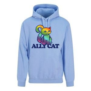 Ally Cat Retro Rainbow Lgbtq Cool Gift Unisex Surf Hoodie