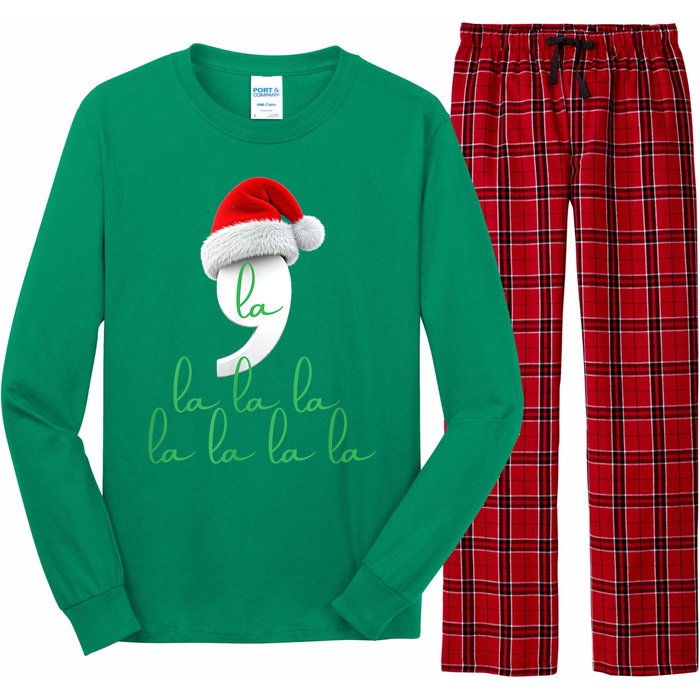 Antitrump Christmas Red Comma La La La La Holiday Song Funny Xmas Gift Long Sleeve Pajama Set