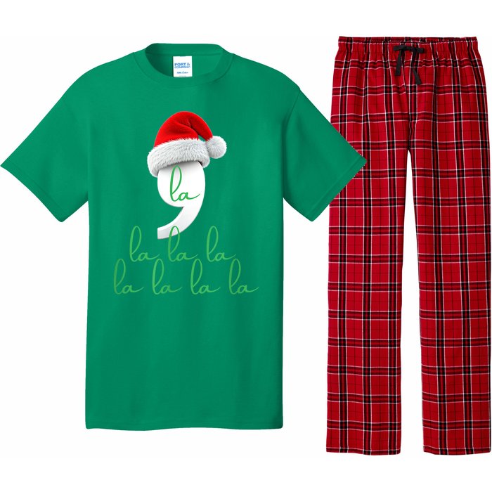 Antitrump Christmas Red Comma La La La La Holiday Song Funny Xmas Gift Pajama Set