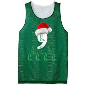 Antitrump Christmas Red Comma La La La La Holiday Song Funny Xmas Gift Mesh Reversible Basketball Jersey Tank