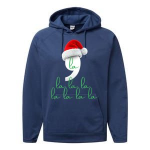 Antitrump Christmas Red Comma La La La La Holiday Song Funny Xmas Gift Performance Fleece Hoodie