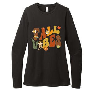 Autumn Chic Retro Leopard Circle Pumpkin for Thanksgiving Womens CVC Long Sleeve Shirt