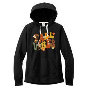 Autumn Chic Retro Leopard Circle Pumpkin for Thanksgiving Women's Fleece Hoodie